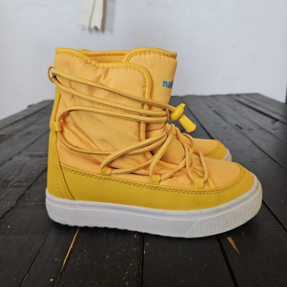 Native Kids 13 Chamonix Yellow High-Top Winter Snow Boots Puffy Quilted Fleece